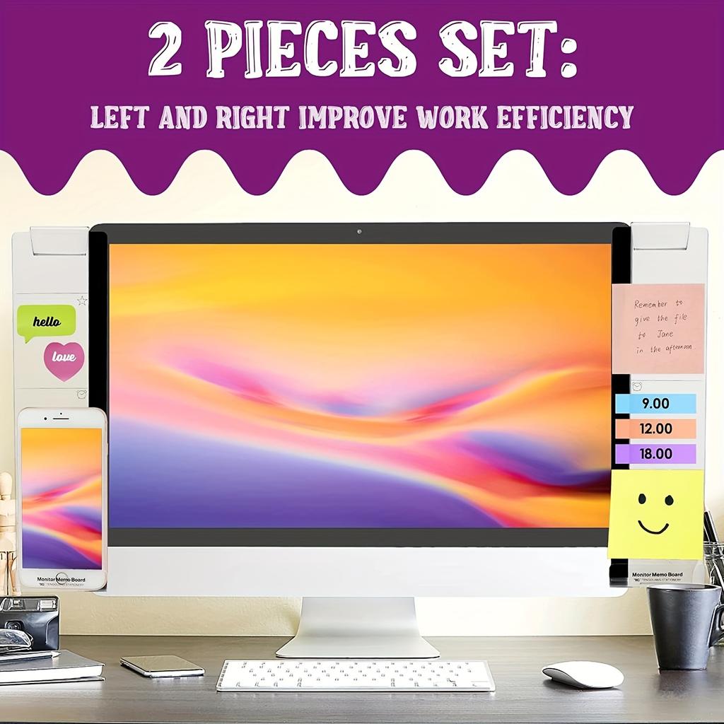 2pcs Computer Monitor Memo Board: Perfect Office Accessories for Women & Men - Home Office Decor & Desktop Message Holder
