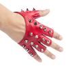 Half Finger Gloves for Men and Women Punk Street Dance Rivets for Half Finger Leather Gloves for Revealing Fingers on Stage Break Dance Gloves