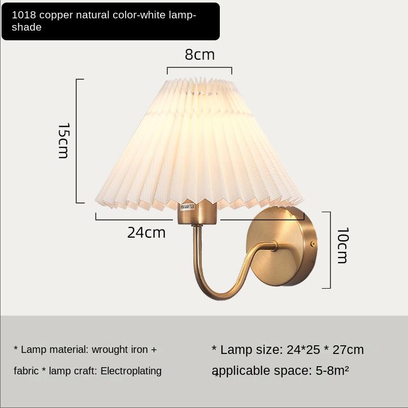 Nordic Table Lamp Bedroom Bedside Dining Dressing Drawing Lampe Pleated Creative Desk Light Retro Iron artLamps