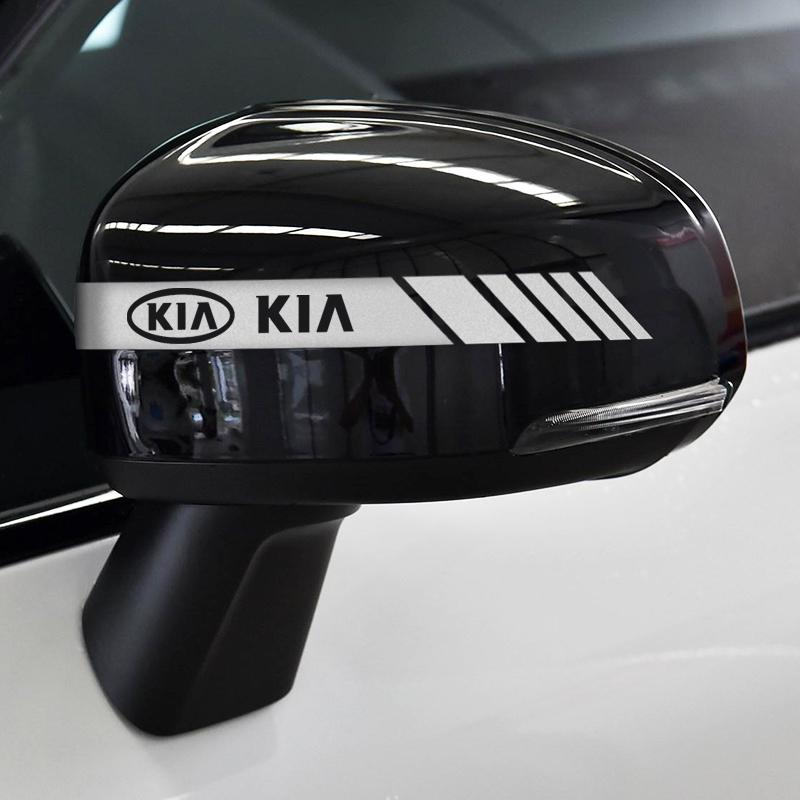 CASSX1 2Pcs Car Rearview Mirror Vinyl Stickers For KIA Ceed Forte K9 Optoma Picanto Rio Sorento Soul Sportage Auto Accessories