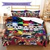 Pirate Anime Pattern Bedding Quilt Set Quilt Cover Pillowcase Home Decoration Gift (1 * duvet cover + 2 * pillowcase, without core)