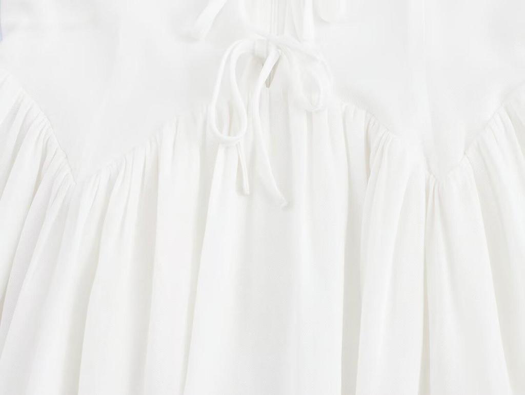 2025 Spring Women's Sleeveless Tie-Waist Dress - European & American Style Fashion with Lining