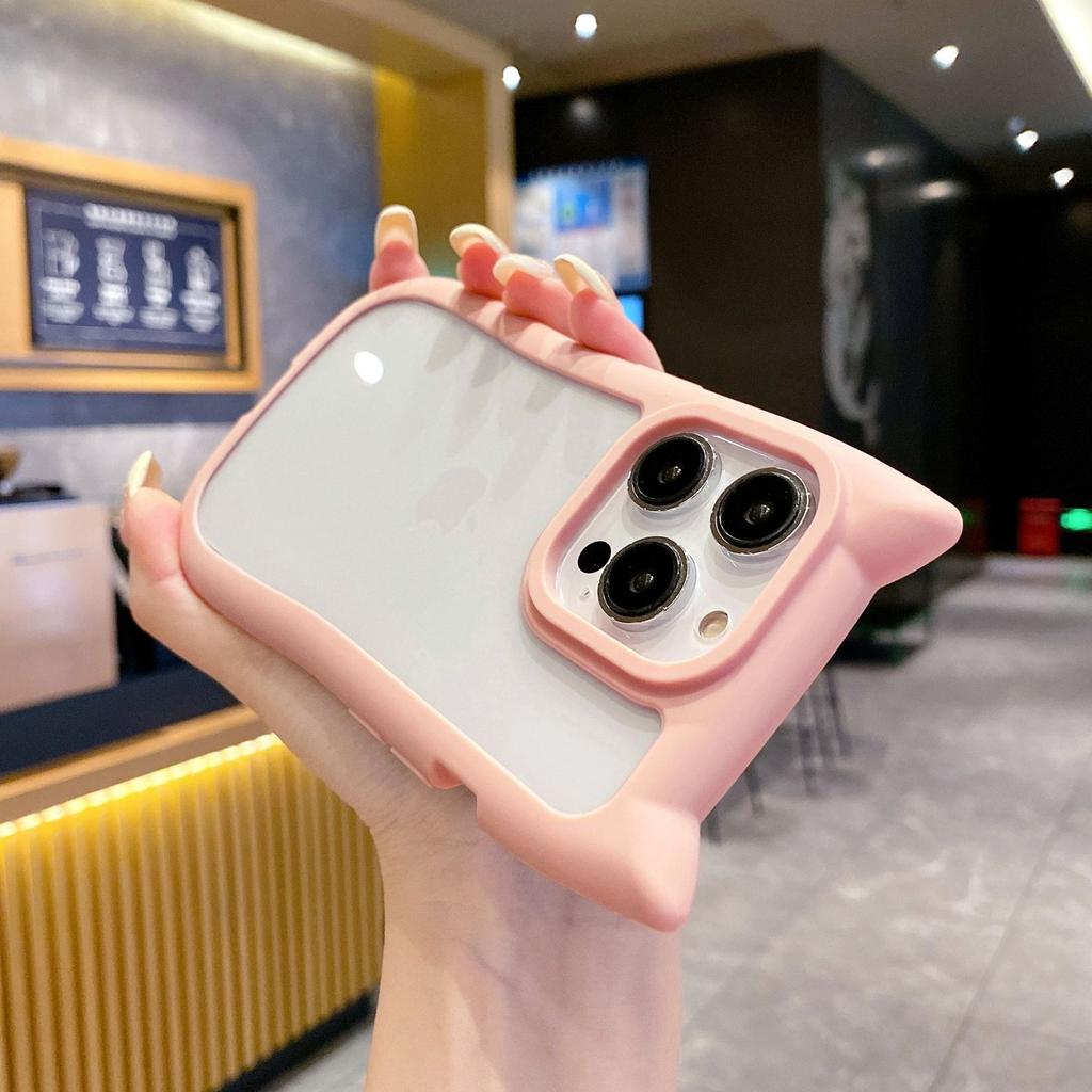 Módní kreslené kočičí uši Vhodné pro IPhone17promax Apple 14 Pouzdro na mobilní telefon 16 Měkké pouzdro Více modelů