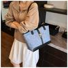 Women’s New Casual Retro Large-Capacity Commuter Shoulder Bag Color Block Armpit Tote Bag