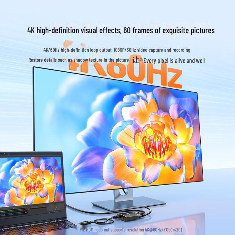 Карта видеозахвата Shanze 4K HDMI для камер, мобильных телефонов, ноутбуков, планшетов, PS5/Xbox с выходом Loop-Out