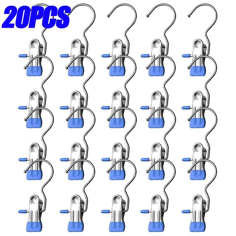5-30pcs Stainless Steel Clothespins Laundry Clothes Pegs Hook Portable Hanging Clothes Clip Wardrobe Clothes Organizer Hanger