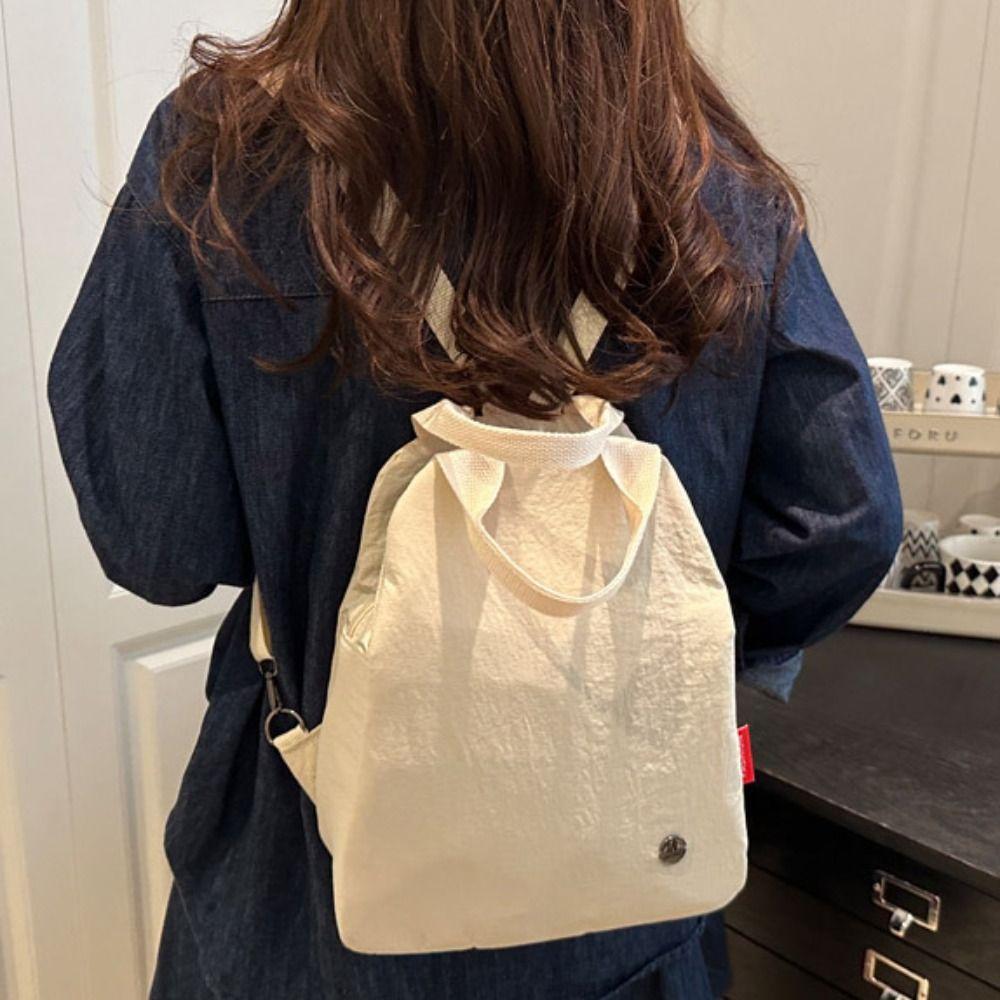 Korean Style Solid Color Shoulder Bag Small Pack Retro Backpack Sweet Sport Nylon Backpack  Lady