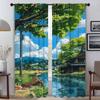Summer Road Anti-mosquito Curtains for Living Room Partition Halloween Decoration Window Curtain Home Interior Curtains 2 Pieces