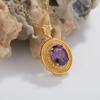 Niche Colored Jewelry Natural Amethyst Necklace Female S925 Sterling Silver Pendant French Retro Court Style Does Not Fade