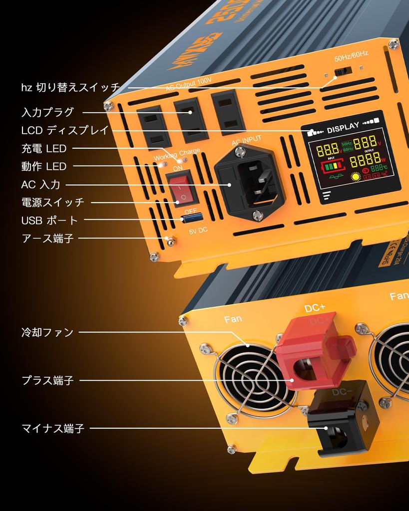 MWXNE Uninterruptible Power UPS 2500W Sine Wave 12V DC12V To AC100V Stabilized Backup Power High Solar Home Power Drain Kitchen Emergency Power