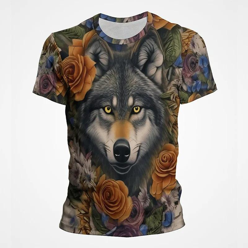 Funny Animal Graffiti Art Graphics 3D Printed Short Sleeved Top Hip-hop Round Neck Short Sleeved Men's T-shirts