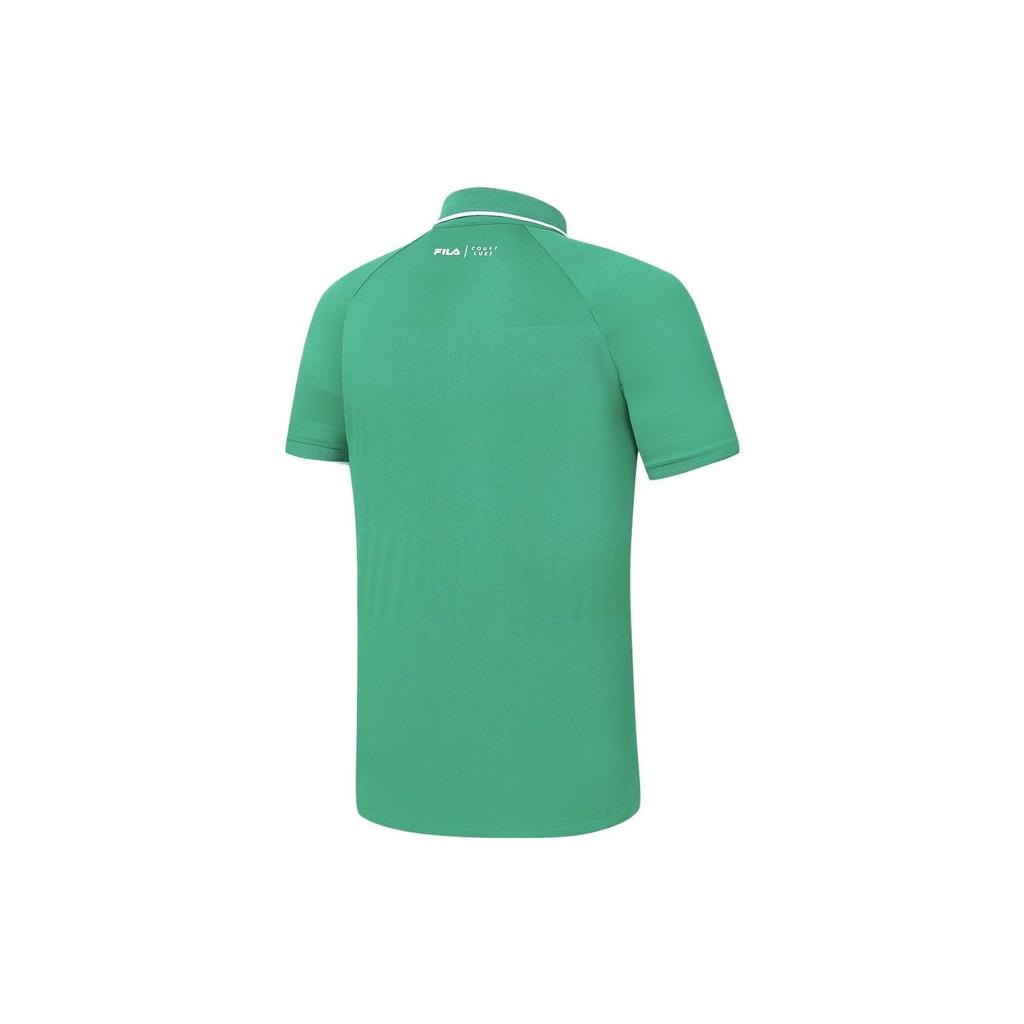 Fila Solid Color Tennis Knit Polo Shirt Men Tops Celadon-Green A11M333103F-GN