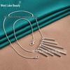 West Lake Silver Frosted Cylinder Pendant Necklace for Women