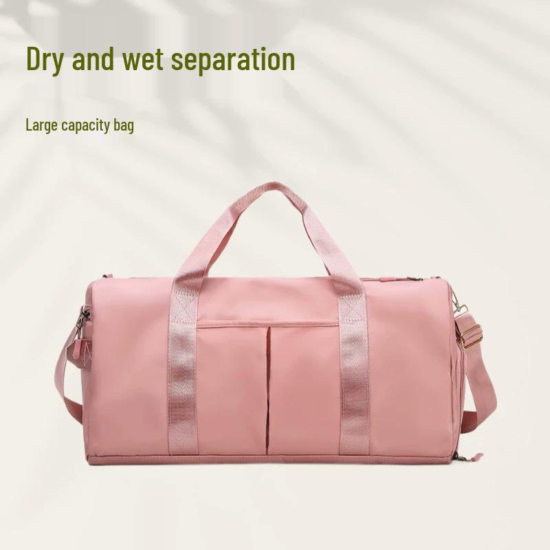 Shoe Compartment Yoga Sports Bag With Wet/Dry Separation, Women's Logo, Large Capacity for Short Trips