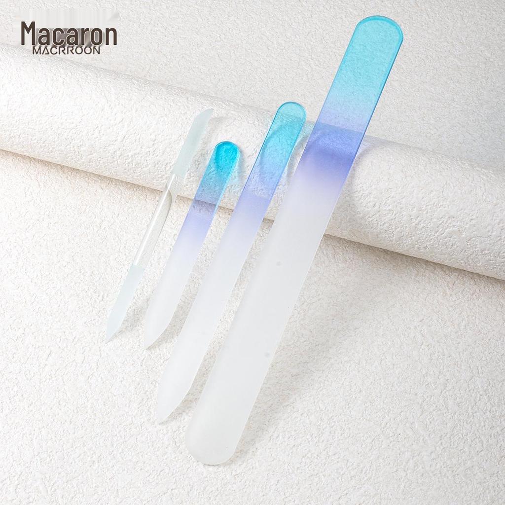 Lime à ongles et tampon double face en cristal bleu nano - Outil de manucure à grain fin