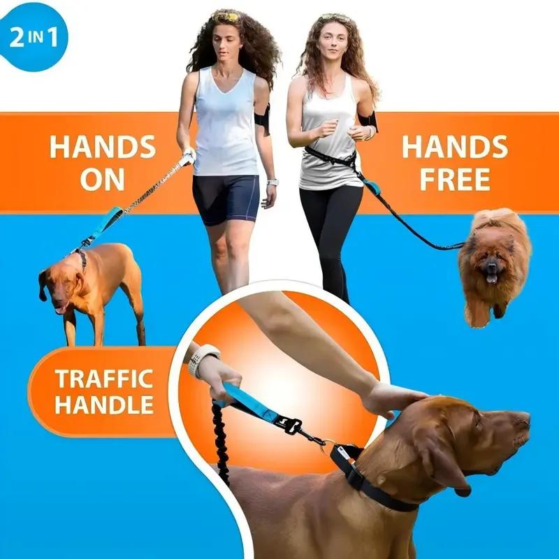 Pet Retractable Belt Leash For Running Reflective Retractable Hand Free Dog Leash with Adjustable Waist Rope For Outdoor Running