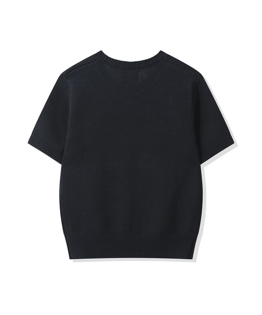 CGP (Women) Square Logo Short Sleeve Knit - Dark Navy