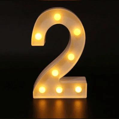 Decorative Letters Alphabet Letter LED Lights Luminous Number Lamp Decoration Battery Night Light Party Baby Bedroom Decoration