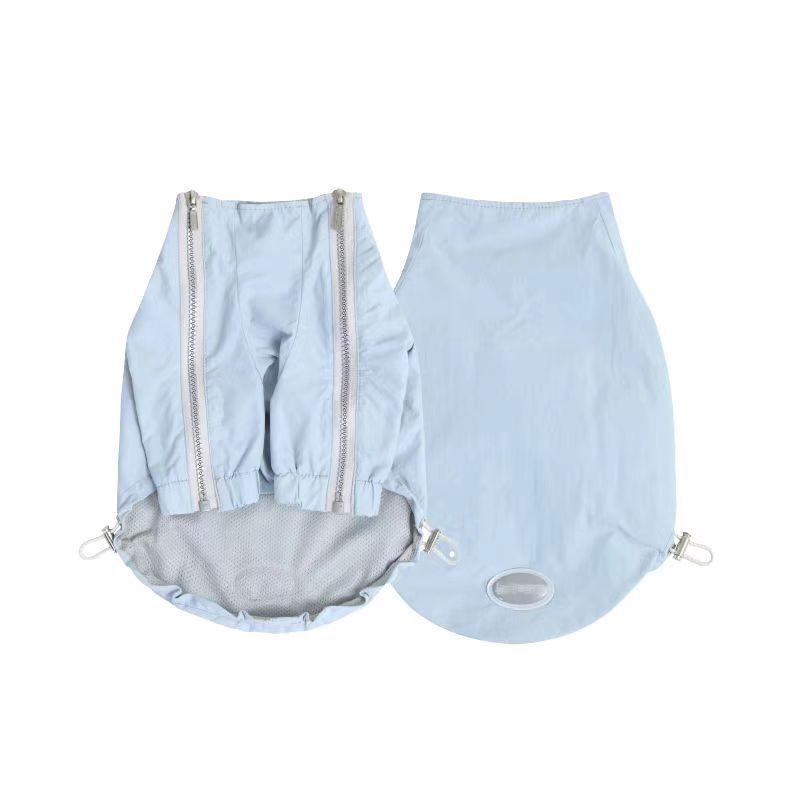 

Double Zipper Fleece Autumn and Winter Jacket Fleece Windproof Jacket Cat Hair Free Schnauzer Corgi Small Dog Clothes S chest 35 back 25 about 3-2 kg небесно-голубой