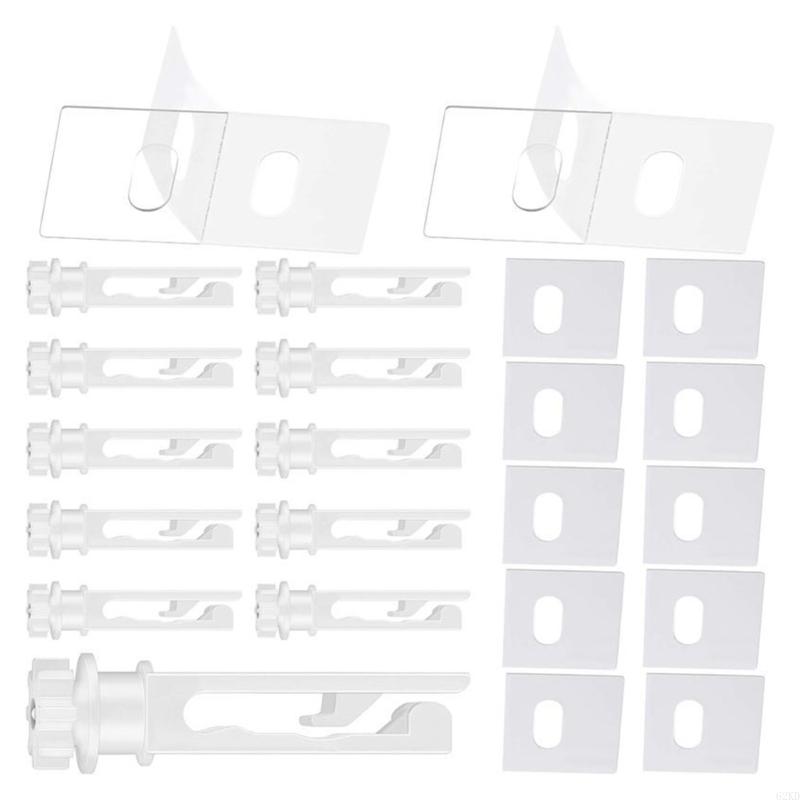 62KD 12pieces Window Shade Hanging Hook Repair Clips, 12pcs Vertical Blind Repair Tabs No Tool Required Installation