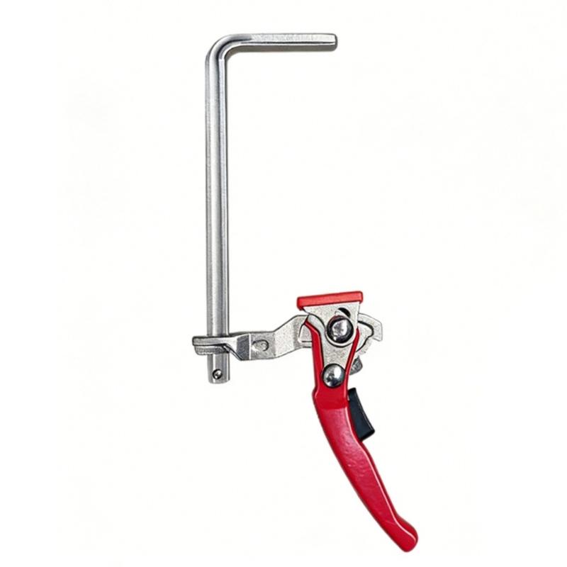 Heavy Duty Ratchet F Clamp Guide Rails Clamp For Woodworking With Quick Locking Mechanism And Antislip Jaw Pad