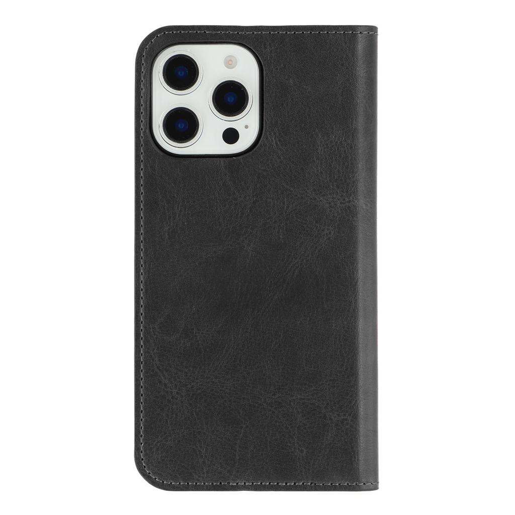 For iPhone 16 Pro Stand Cases Genuine Split Leather Wallet Phone Cover Magnetic Closure