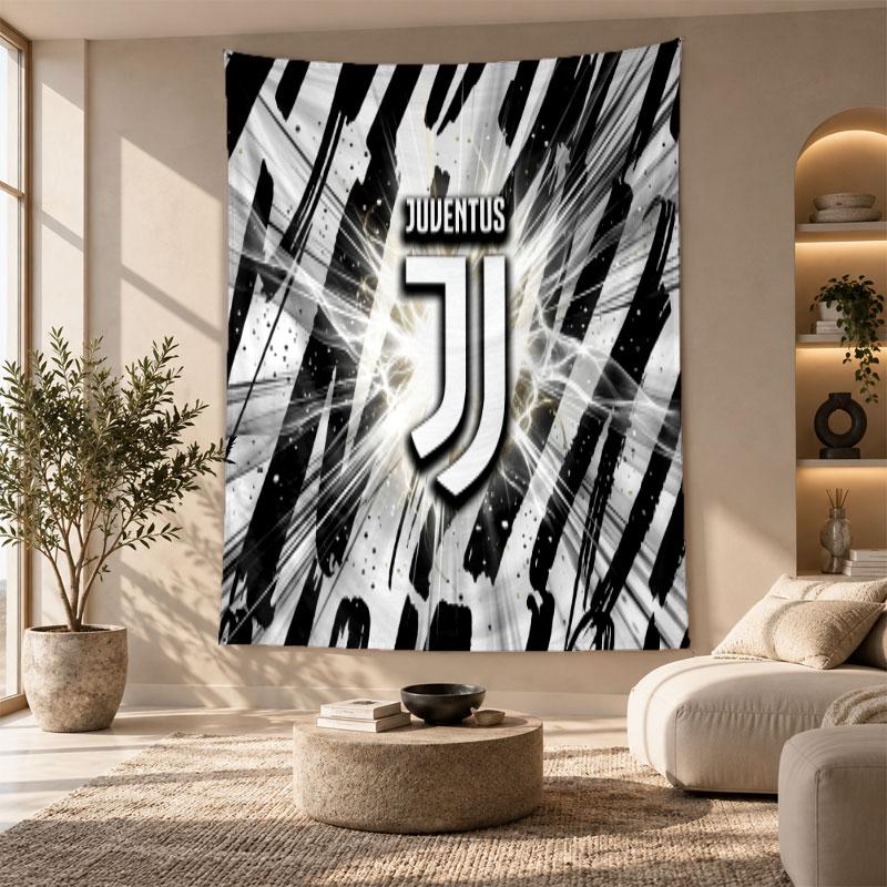 Decorative Tapestry,Juventus FC Printed Wall Art, Lightweight Wall Hanging For Bedroom Background