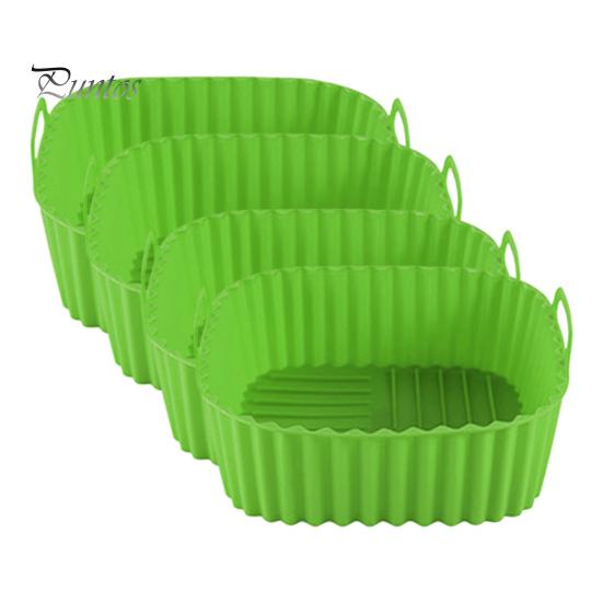 Air Fryer Grease Catcher Silicone Basket Non-Stick BPA-Free Baking Pan with Handles Non-stick Insert Dishwasher Oven Safe Even Heat Distribution
