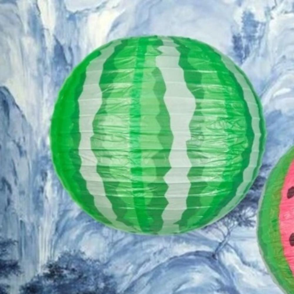 3pcs 10inch Watermelon Paper Lantern Portable Summer Hanging Lantern  Hawaii Party
