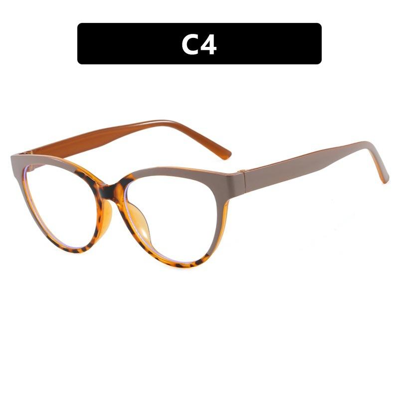 New European and American contrasting color splicing retro cat eye glasses American ultra-light large frame commuting classic versatile flat mirror