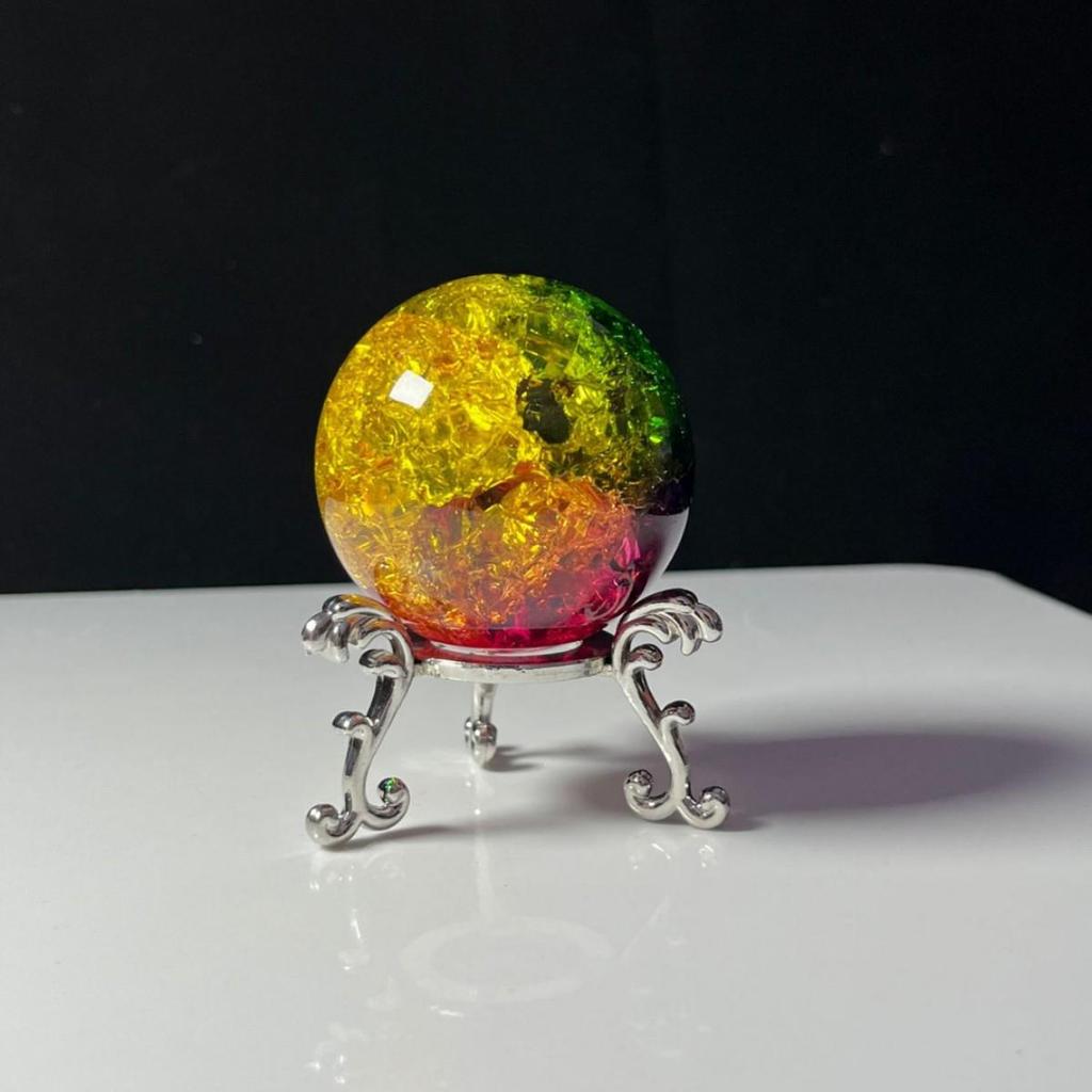 Colorful Crystal Ice Crack Ball Ornament for Fish Tanks and Fountains