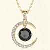 8mm Fashion Crescent Moissanite S925 Sterling Silver Necklace High End Unique Dynamic Pendant Clavicle Chain For Women