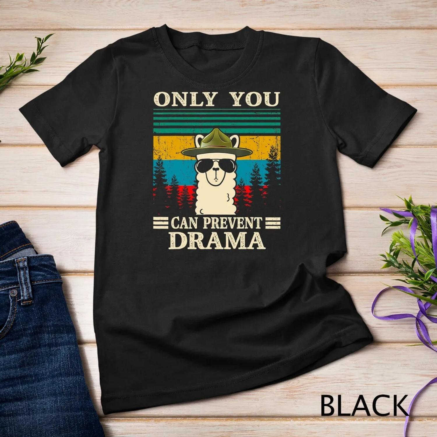 Llama Camping Only You Can Prevent Drama s T Shirt S