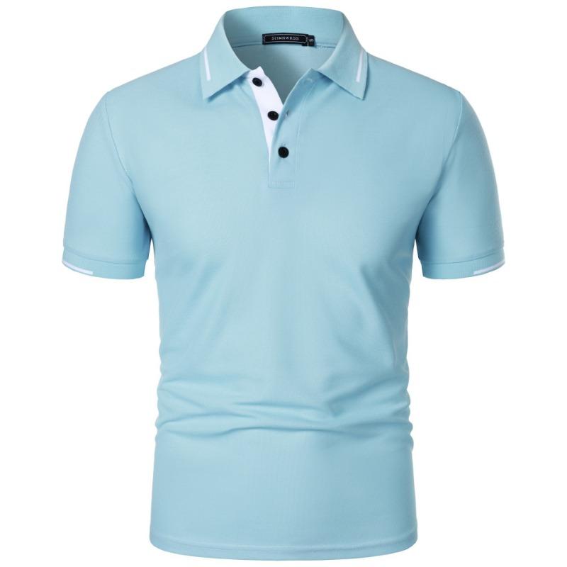 Mens Summer Classic Short Sleeve Polo Tops Button Placket Regular Fit and Solid Lightweight Casual Outdoor Pullover Topss