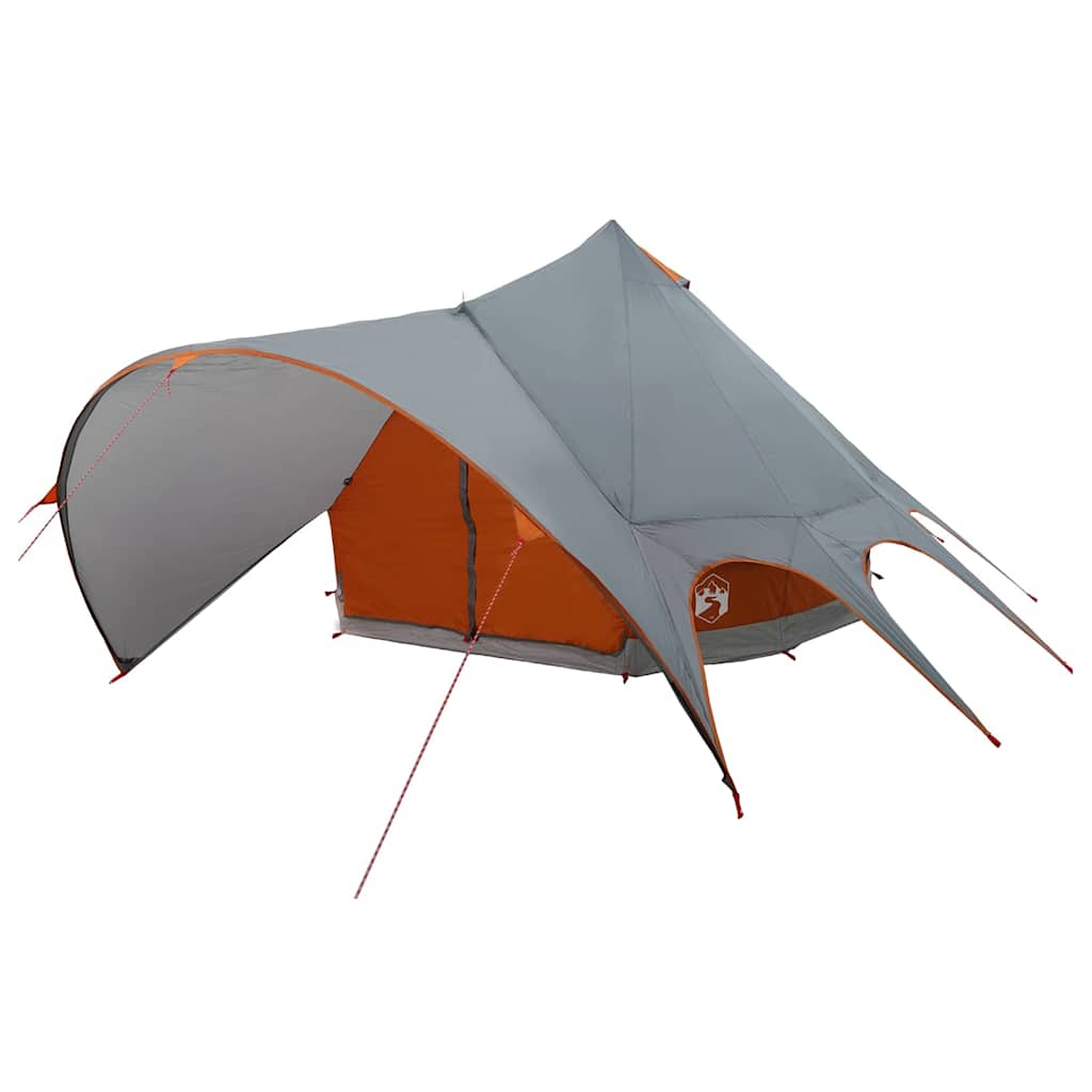 Teepee Tent for 5 Persons Gray and Orange 415 x 415 x 247 cm