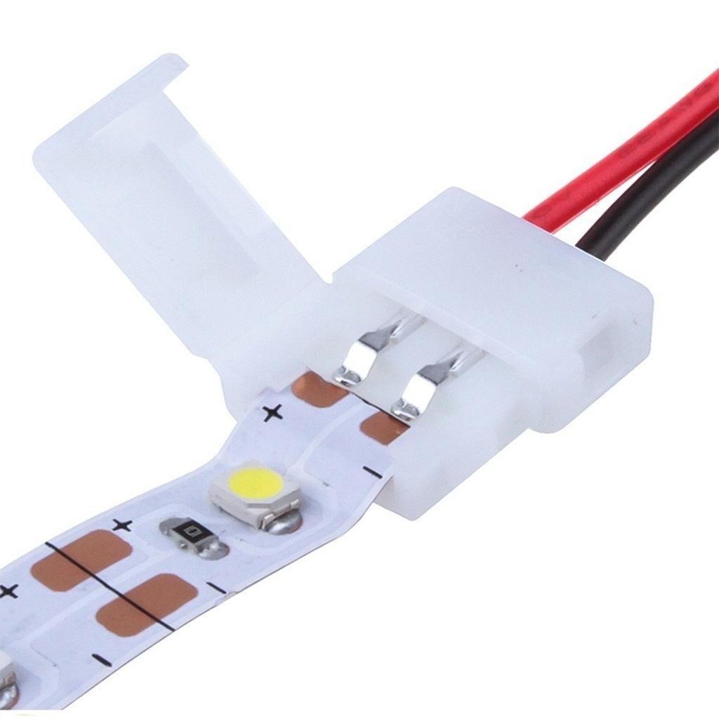 10Pcs No Soldering 2Pin Power Wire Connector LED Strips Lights Connector Splice Clip LED Strip Accessories Connectors