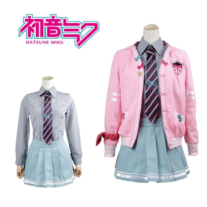 Miku Hatsune Vocaloid Cosplay Costume Set School Jacket Jk Uniform Dress Party