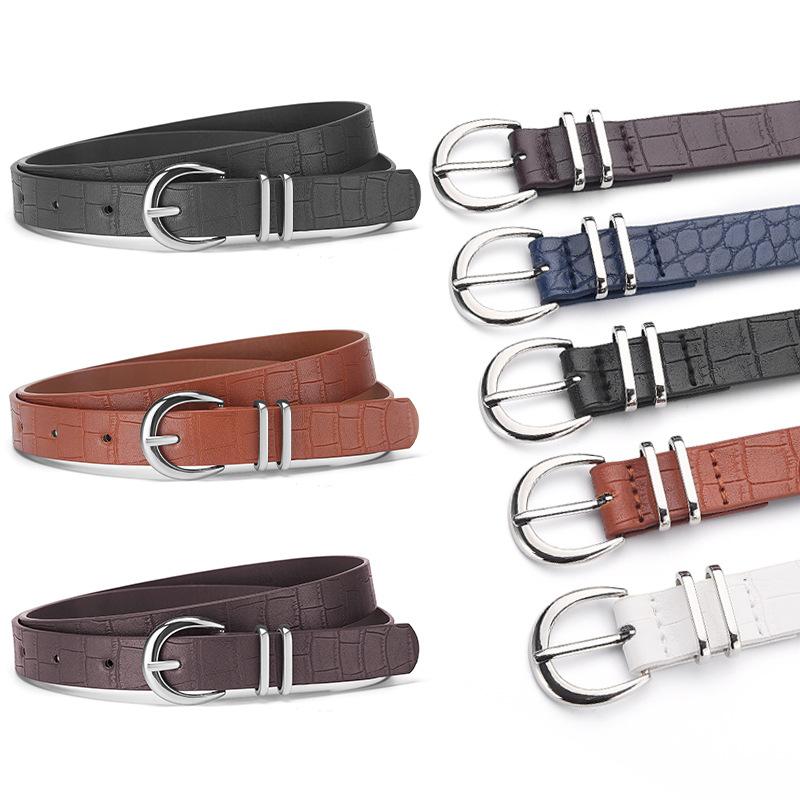 Bohemian Crocodile Pattern Glossy Belt Women'S Pin Buckle Belt Casual Belt Accessories High Sense