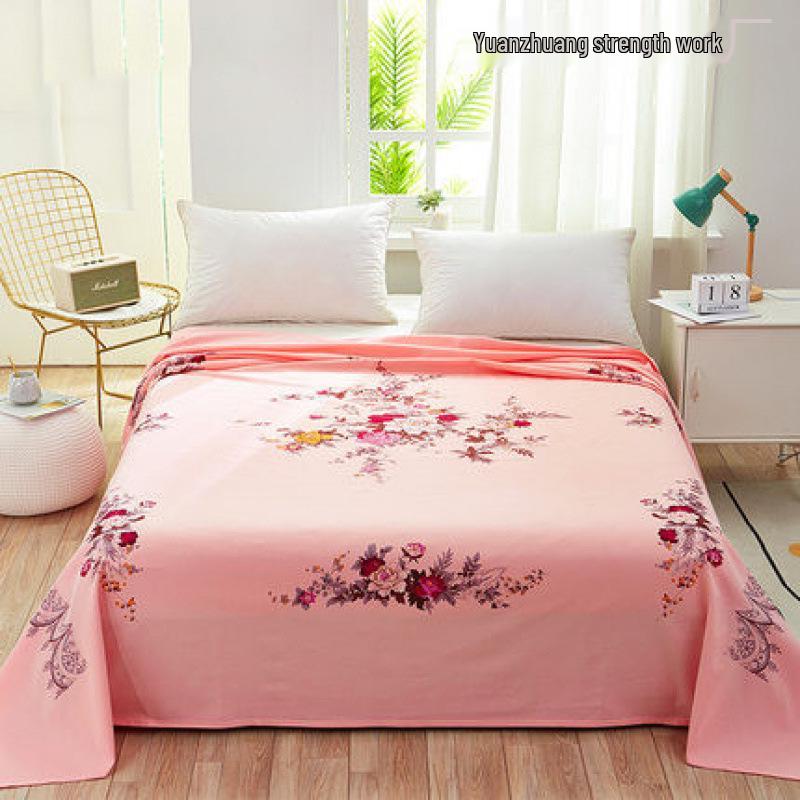 

Old-Fashioned Thickened Non-Slip Double Bed Sheet - 100% Coarse Cloth, Single Piece 145x200cm for 0.8m dorm bed рожевий