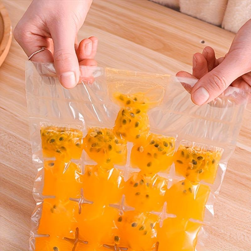 50Pcs Disposable Ice Cube Bags Self Sealing PE Ice Maker Mold With 1Pc Funnel For Juice Coffee