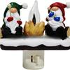 Ghost Campfire Night Light, Plug-in Wall Flickering Flame Nightlight, Halloween 3D Cute Spooky Marshmallow Ghost Decoration for Bedroom