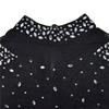 Trendy European American Women Solid Color Mesh Long Sleeve Trousers Two Piece Set Fashionable Outfit