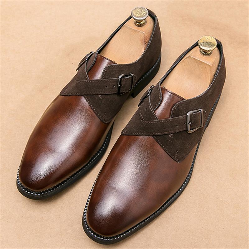 Luxury Fashion Designer Charm Men's Pointed Monk Strap Loafers Male Wedding Dress Prom Formal Shoes Footwear Zapatos Hombre