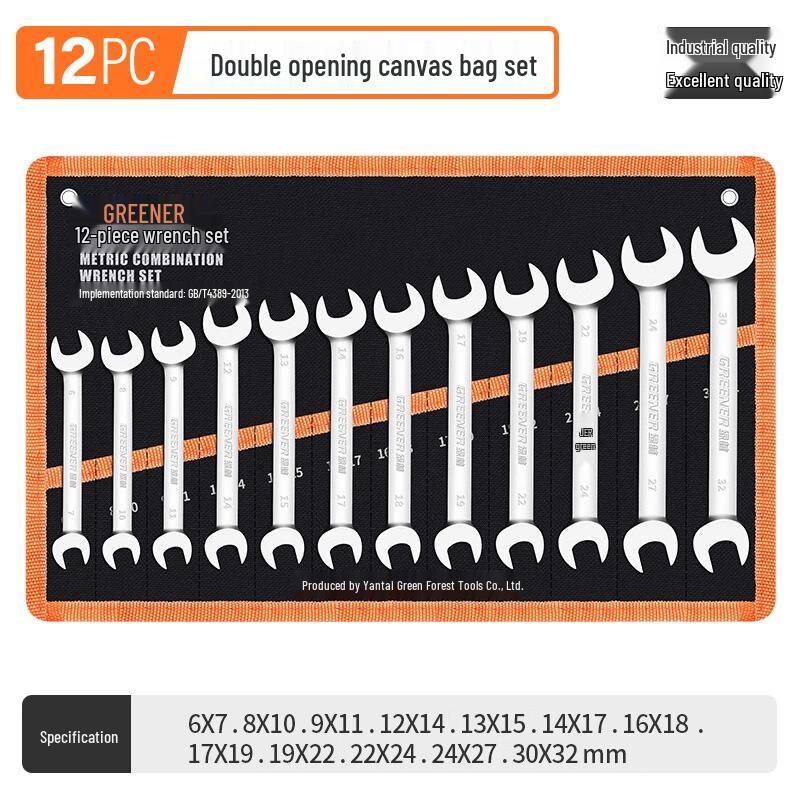 Lülin Double-Ended Metric Open-End Wrench Set CN plug (adapter included)