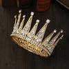 Crystal Rhinestone Round Crown Tiara Hair Jewelry Wedding Hair Accessories Bridal Hair Jewelry Queen Party Crown and Tiaras Gift