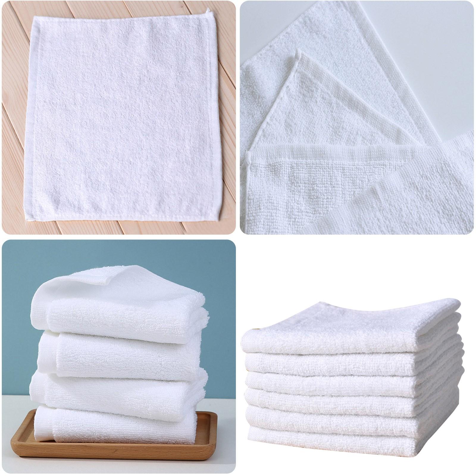 6PCS White Square Towel Hotel Catering Aviation Disposable Hand Towel Restaurant Wiping Rags Kitchen Cleaning Towels 25*25cm One Size белый