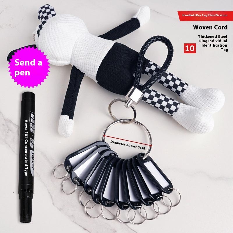 Leather Handheld Classification Key Card 10 Signboards Keychain Hanging Handheld Keychain Rentals Labels Storage Tags
