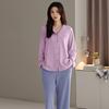 Lazy Style Shirt Style Home Suit for Women, with a Soft and Light Purple Tone, Creating a Comfortable Home Time