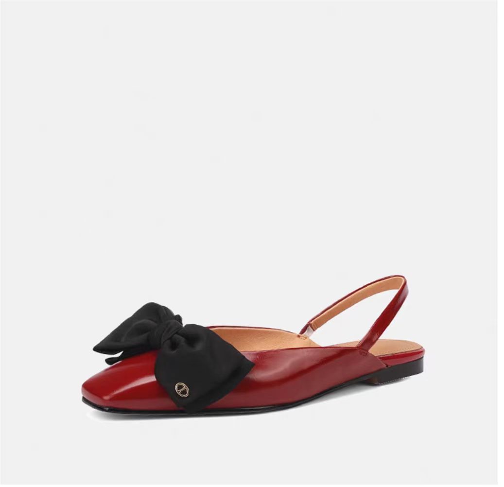 

Summer Selling Women s Roman Sandals Fashion Bow Round Toe Flat Mules Ladies Trend Designer Sexy Banquet Slingback Sandals 2025 40 красный