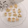 3Pcs Zodiac Charms 18K Gold-Plated Stainless Steel Twelve Constellation Pendants DIY Jewelry Making